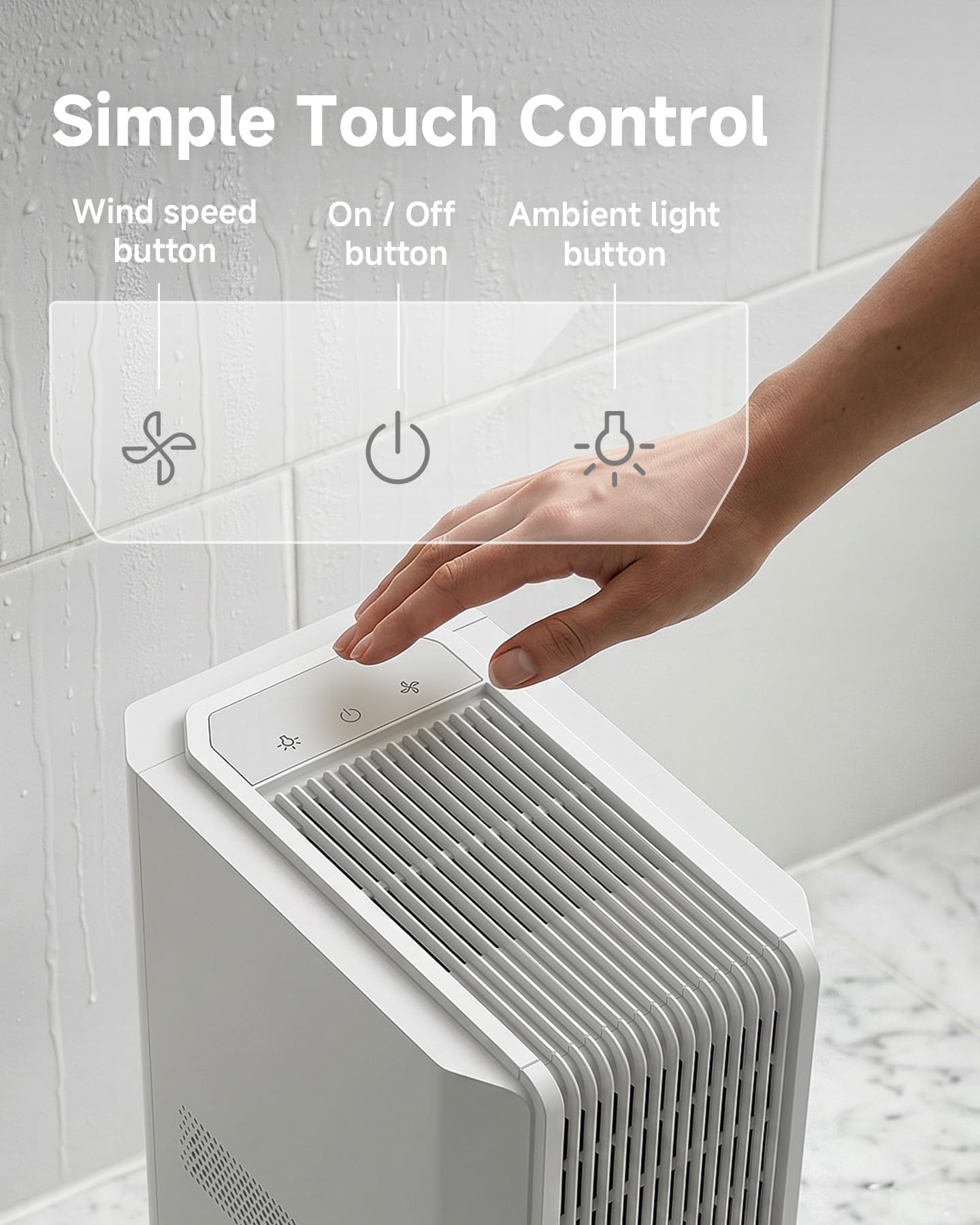 EasyAcc Badezimmer Luftentfeuchter Elektrisch 2000mL Innovativer Luftentfeuchter 1,3L/Tag, Effiziente Entfeuchtung auch ＜13℃ für 20㎡ -gegen Schimmel & Feuchtigkeit für Badezimmerentfeuchter