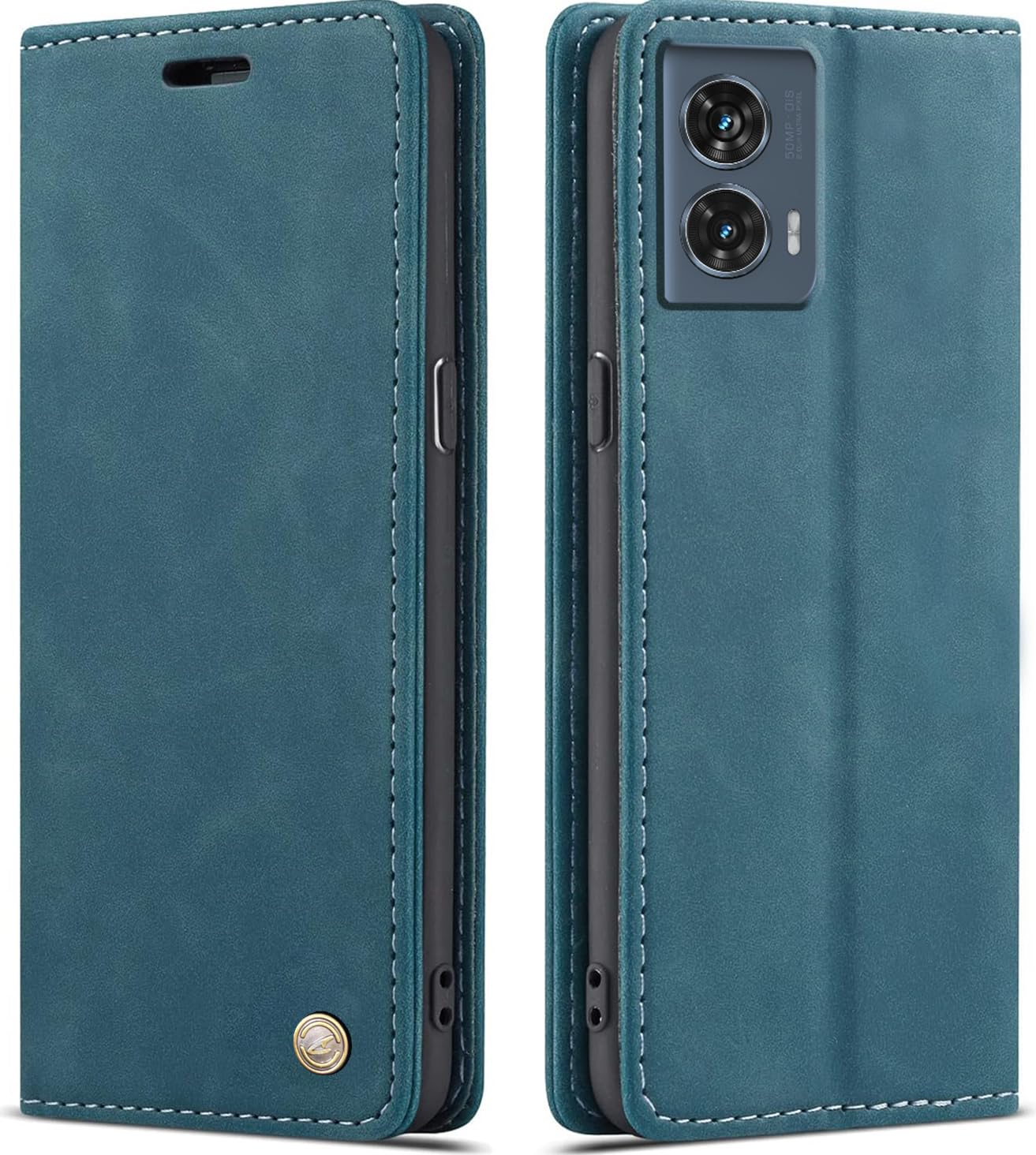 ClickCase for Motorola Edge 50 Fusion Sheepskin Series Faux Soft Leather Wallet Flip Case Kick Stand with Magnetic Closure Lightweight Slim Flip Cover for Motorola Edge 50 Fusion (Greenish Blue) (B0D87DGMHN) Amazon Price History, Amazon Price Tracker