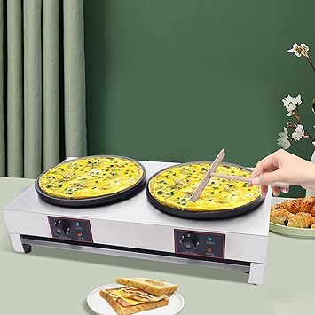 Crepe Maker Machine, 110V Non-Stick Electric Crepe Pan, Commercial Crepe Maker Griddle Machine,Stainless Steel Breakfast Pancake Maker for Kitchen Snack Crepes, Pancakes (3400, Watts)