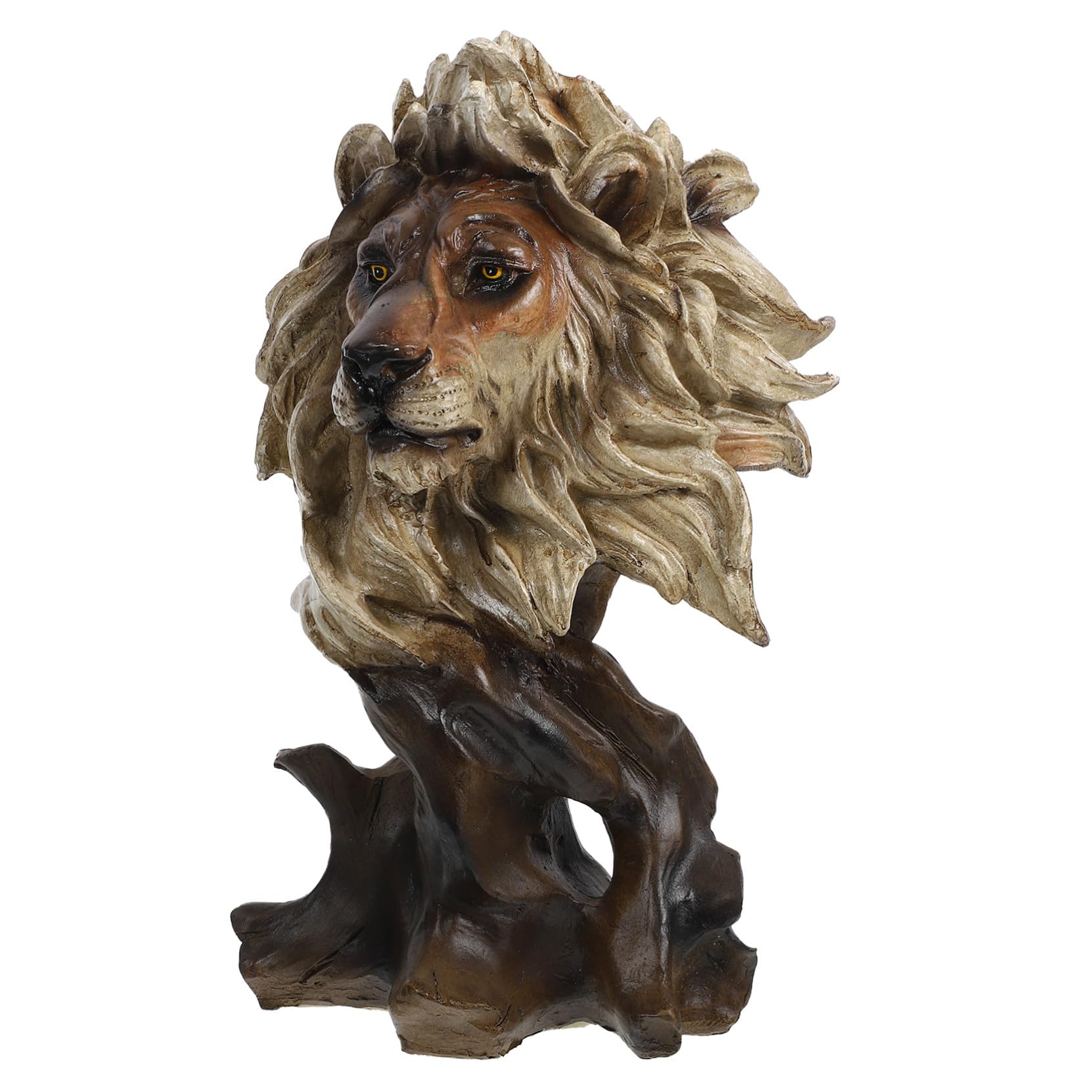 Sculpture de lionceau réaliste effet racine objet d'art premium