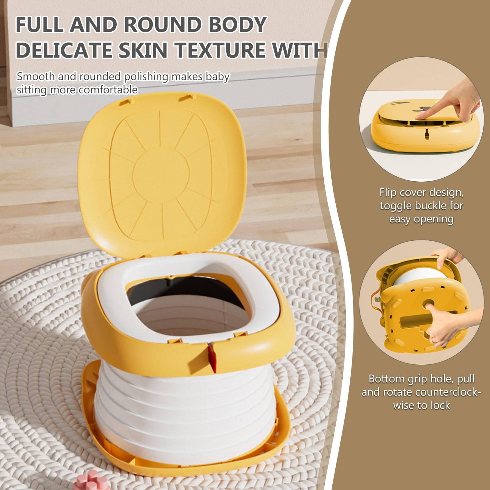 Pot Bébé Toilette Portable 4en1 Pliable Rose - Siège Toilette Enfant Voyage, Mini Toilette Pliable Pour Voyage Et Maison