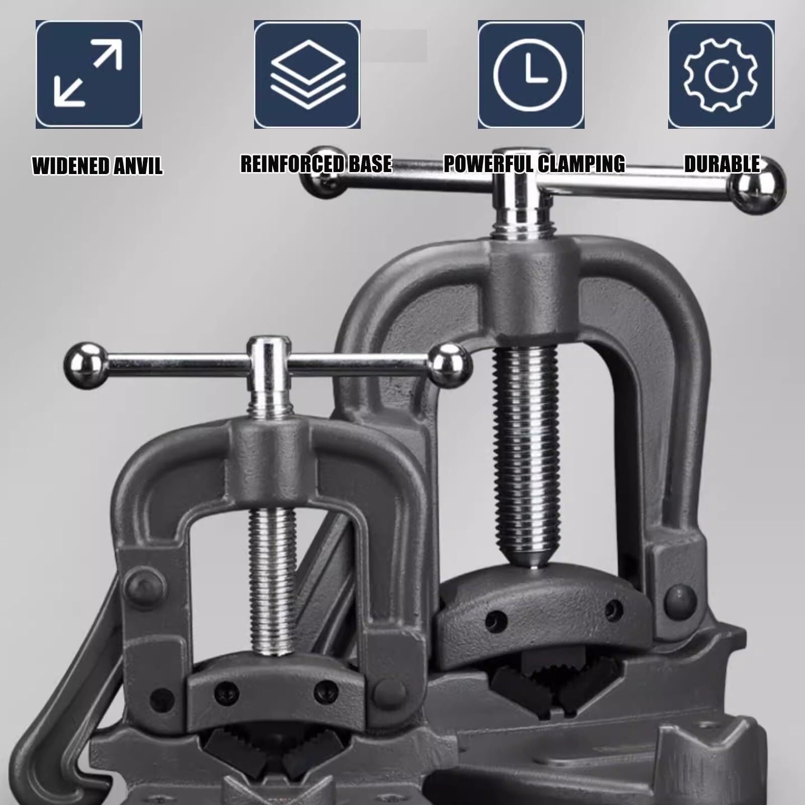 Llave de tubo ajustable resistente con mango fijo para sujetar piezas de trabajo cilíndricas