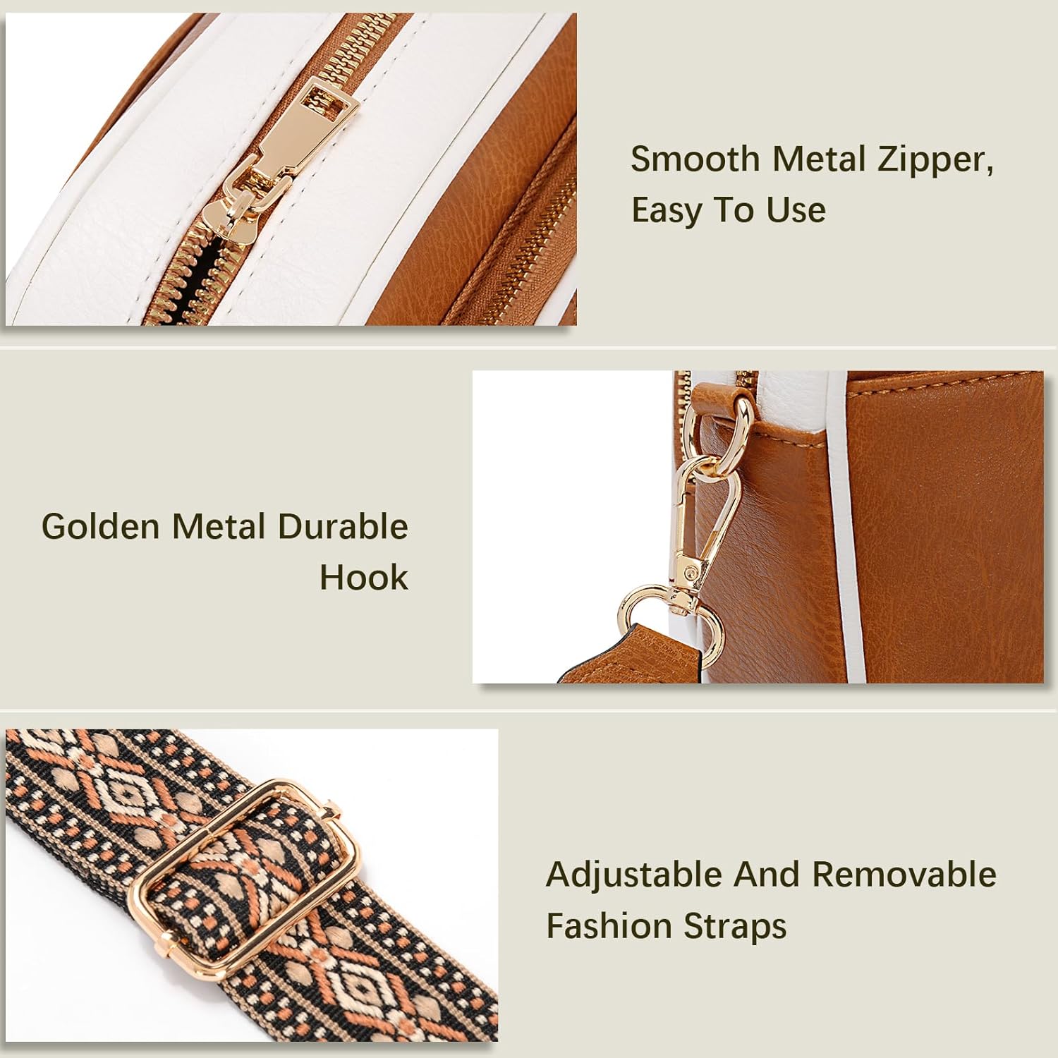 Quilted Crossbody Bags for Women,Trendy Vegan Leather Small Crossbody Purse Women's Shoulder Handbags with Wide Strap - Image 3