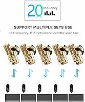 Vista 7 de EBJ Sistema de micrófono de saxofón UHF inalámbrico, micrófono de instrumento de clip, saxofón y trompeta, ecualizador preestablecido y nivel de eco