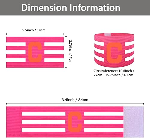 Miniatura 3 de FUNAUPGO Brazalete deportivo de capitán C para entrenamiento de equipo, unisex, elástico, para capitán de fútbol, ajustable, para jugadores de