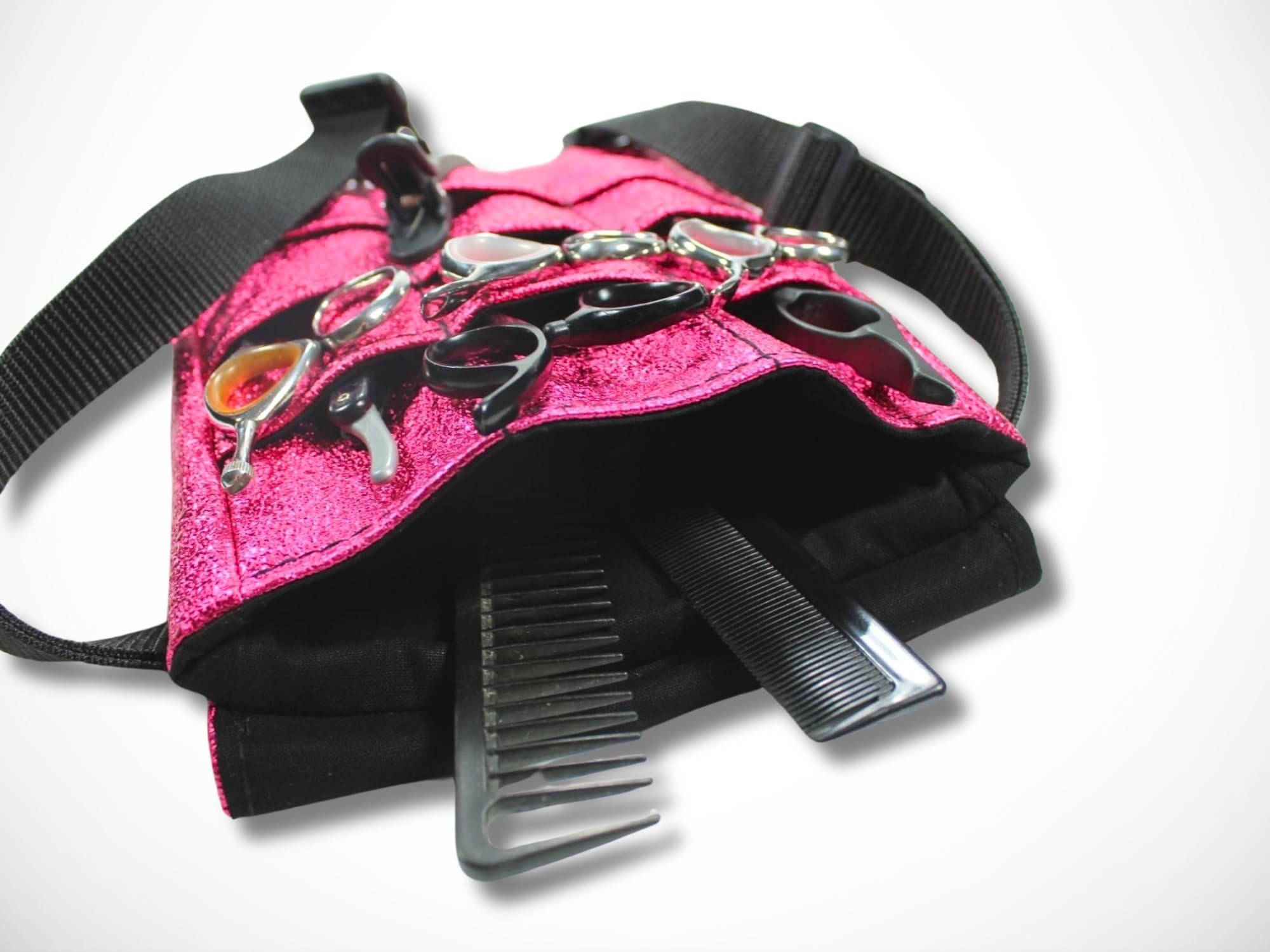 Glitzer Effekt Friseurtasche Pink Friseur Werkzeugtasche Scherentasche Friseurgürtel Friseurschere Salon