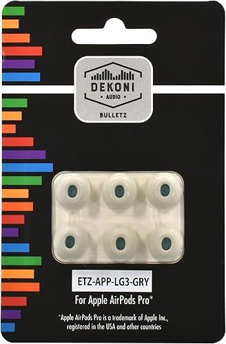 Miniatura 13 de Dekoni Bulletz - Almohadillas de espuma viscoelástica para AirPods Pro y AirPods Pro 2, almohadillas de repuesto (gris medio, paquete de 3)