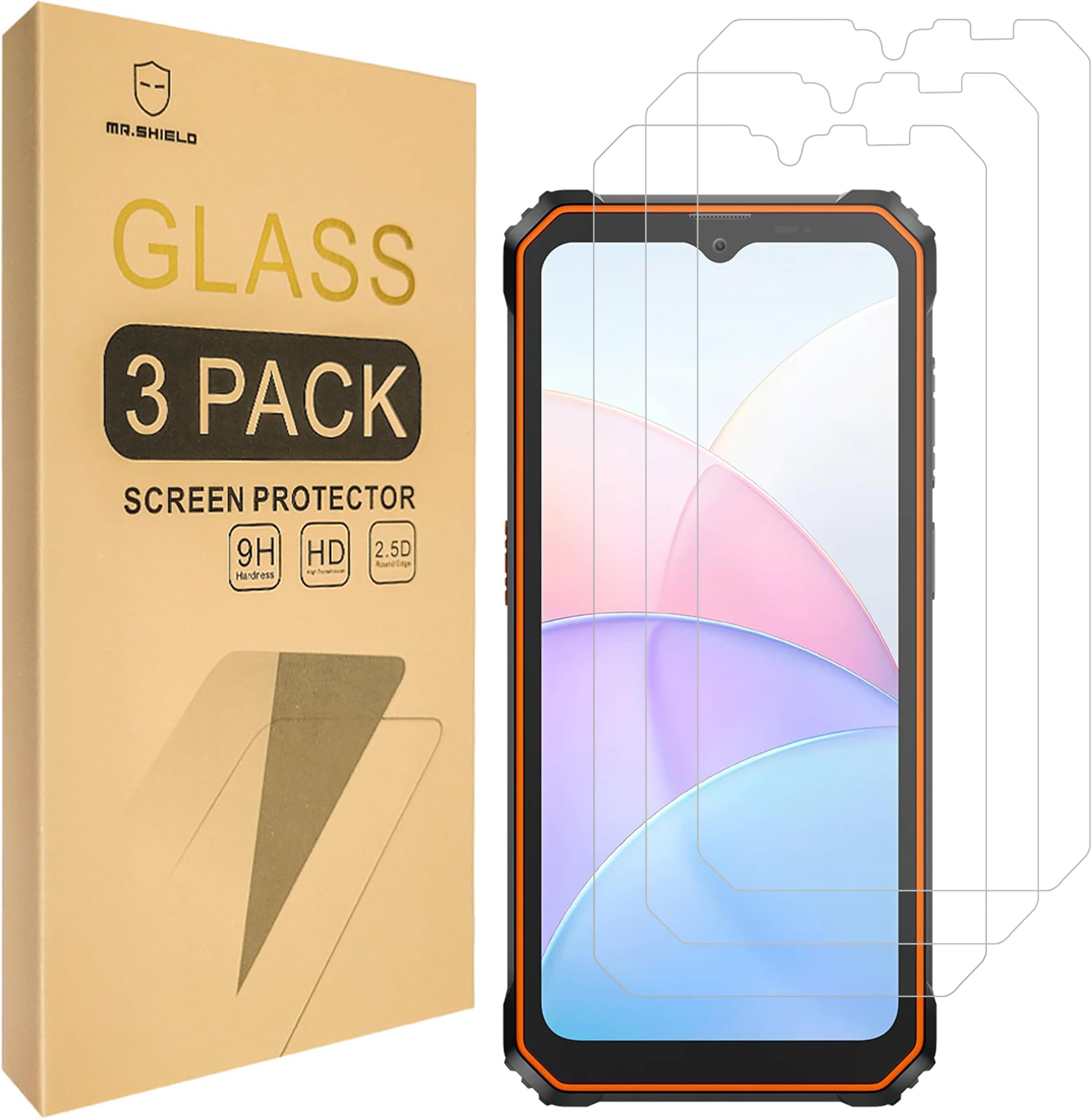 Mr.Shield [3-Pack] Screen Protector For Blackview BV6200 Pro/ BV6200 Plus / BV6200 [Tempered Glass] [Japan Glass with 9H Hardness] Screen Protector