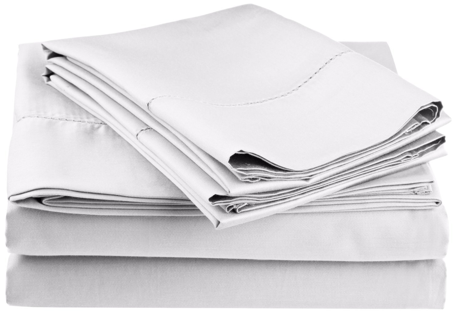 SUPERIOR Cotton-Blend Solid Deep Pocket Sheet Set, King, White, 4-Piece Set