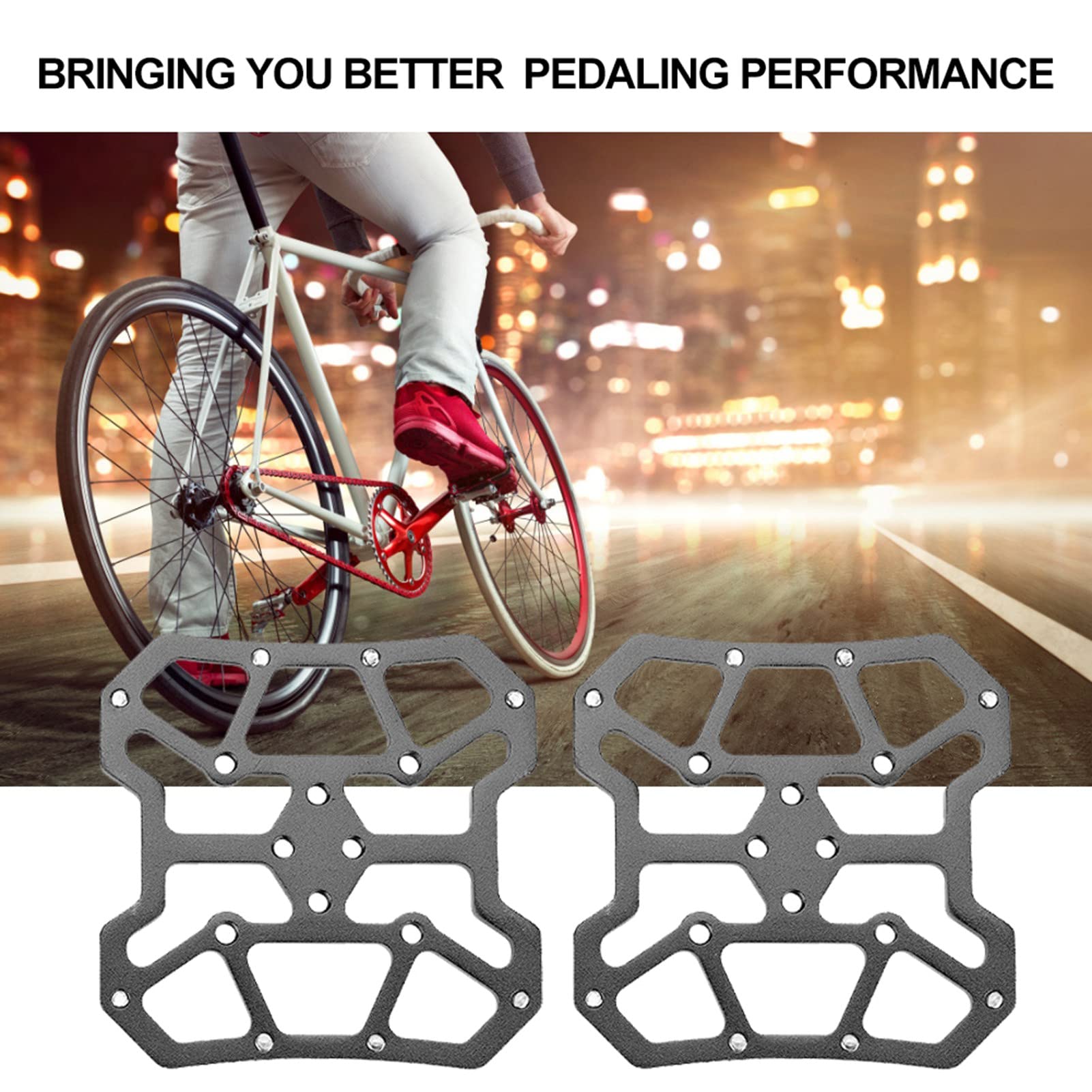 Adattatore per Pedale Bici da 1 Paio, Adattatore per Pedale Senza Clip in Lega di Alluminio Adattatori per Piattaforma Pedale Facili da Installare per SPD 9 X 9 Cm