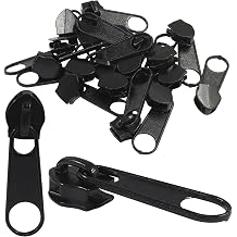 Piutouyar 100 Pack #5 Zipper Sliders Replacement, Black Zipper Pulls Bulk for Nylon Coil Zippers Repair Kits for Luggages Jacket Purses Bags