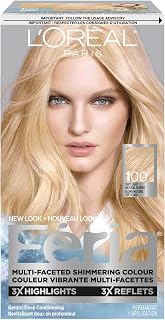 L'Oreal Paris Feria Multi-Faceted Shimmering Permanent Hair Color, 100 very light natural blonde, Hair Dye with Conditioning Oils, Pack of 1