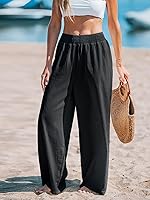 Vista 6 de CUPSHE Pantalones largos de cintura alta fruncida Sunshine para mujer