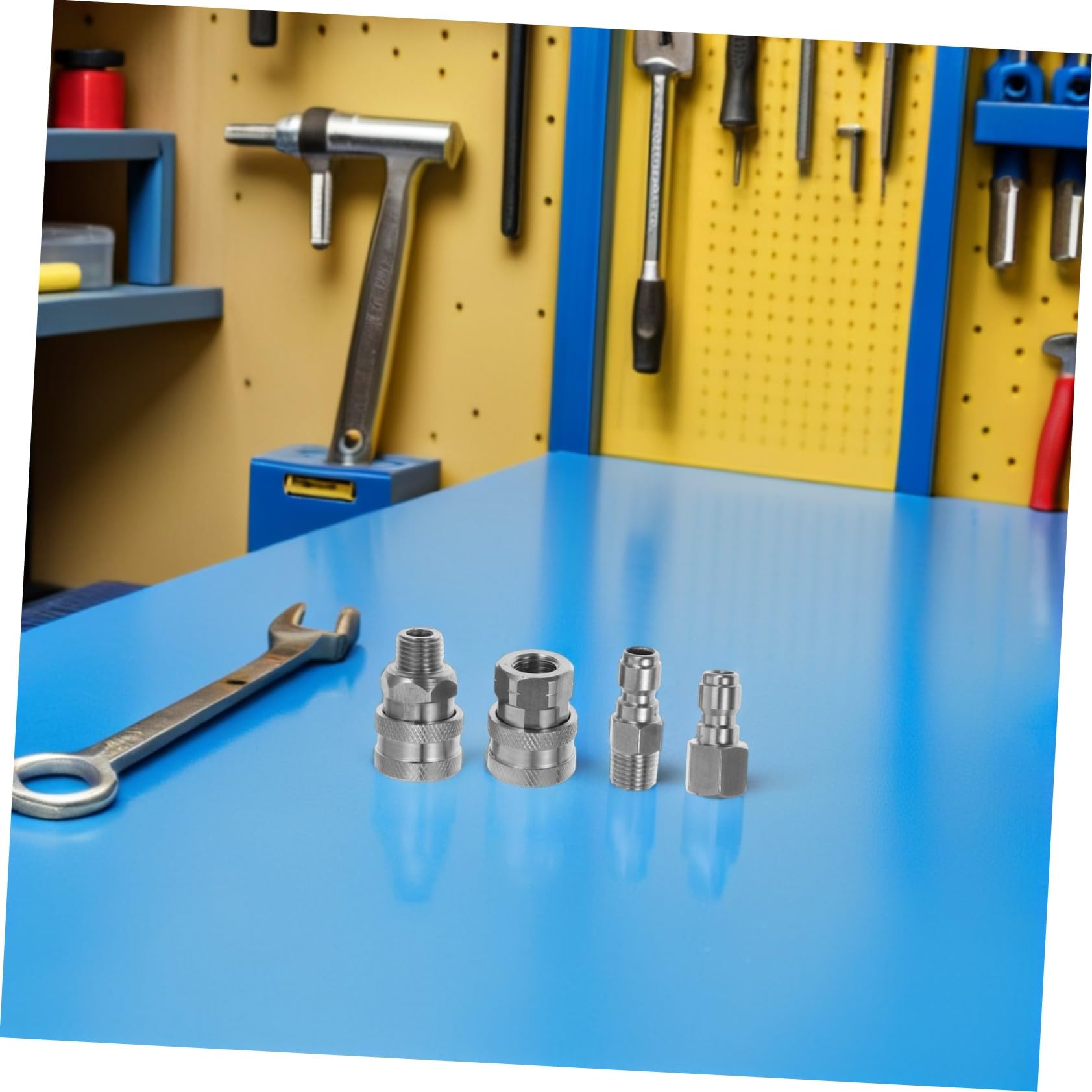 Mipcase 8 Szt. Częściowy Zestaw Wysokociśnieniowych Złączy Szybkozłącznych Ze Stali Nierdzewnej Adaptery z Gwintem Męskim i Żeńskim Odporne Korozję Kompatybilne z Profesjonalnym Sprzętem