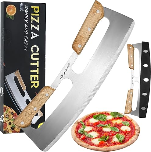 Miniatura 8 de Sharp - Cortador de pizza de 14 pulgadas con doble asa y cubierta protectora, bueno para cocina, comedor HAONAZY