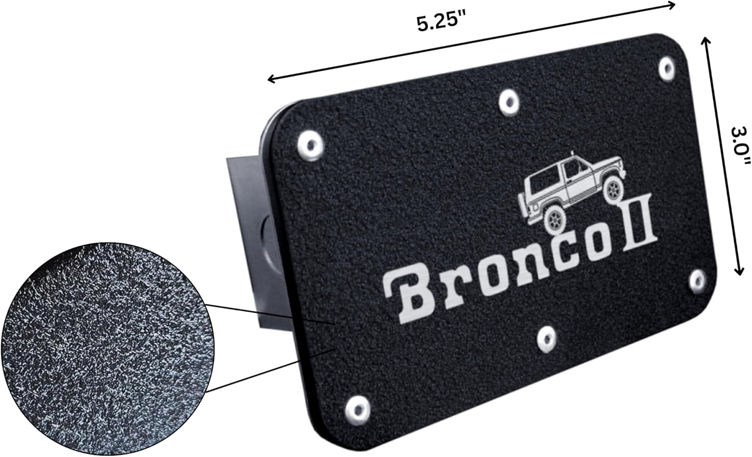Au-tomotive Gold, Inc. Officially Licensed Rugged Black Class III Hitch Plug for Bronco II Climbing