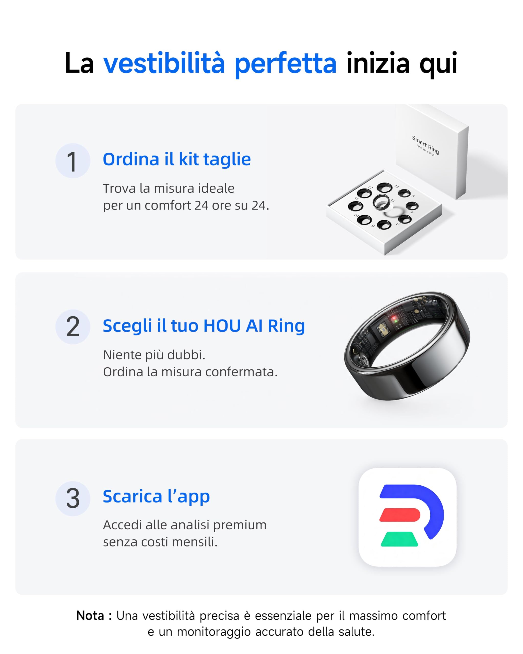 HOU Anello Smart, Nessun Abbonamento, Ceramica Nera, Misura 11 | Monitoraggio Sonno e SpO2丨Frequenza Cardiaca丨Impermeabile IP68丨Batteria fino a 30 giorni丨Oltre 100 modalità sportive
