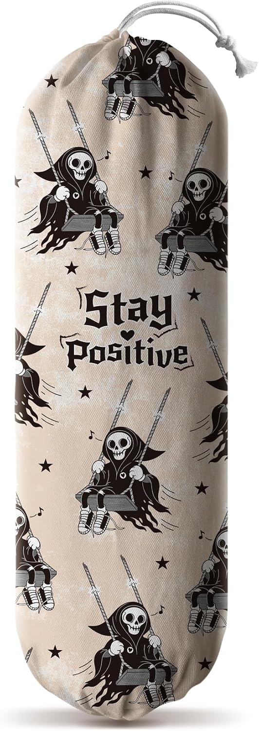 Hglian Stay Positive Grocery Bag Holder,Cute Inspirational Plastic Bag Storage Organizer Extra Large