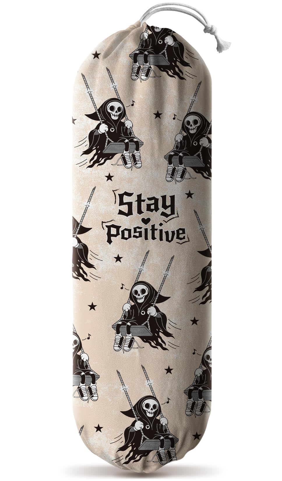 Hglian Stay Positive Grocery Bag Holder,Cute Funny Inspirational Plastic Bag Holder Storage Organizer Extra Large