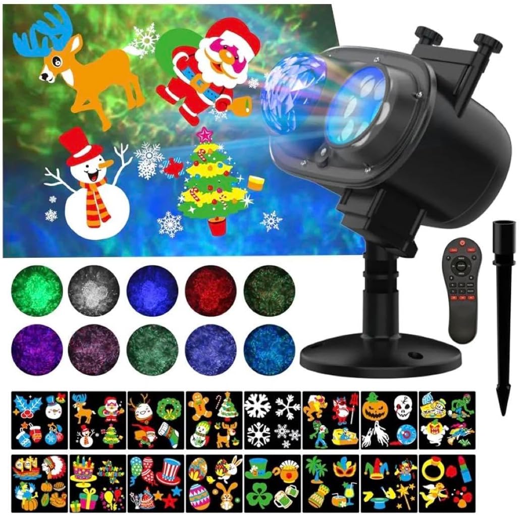 プロジェクターライト Syslux 置物ライト 室内 (16投影 リモコン付き)