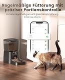 oneisall 3.5L Distributeur Croquettes Chat Automatique WiFi 2,4 GHz, Noir - 3