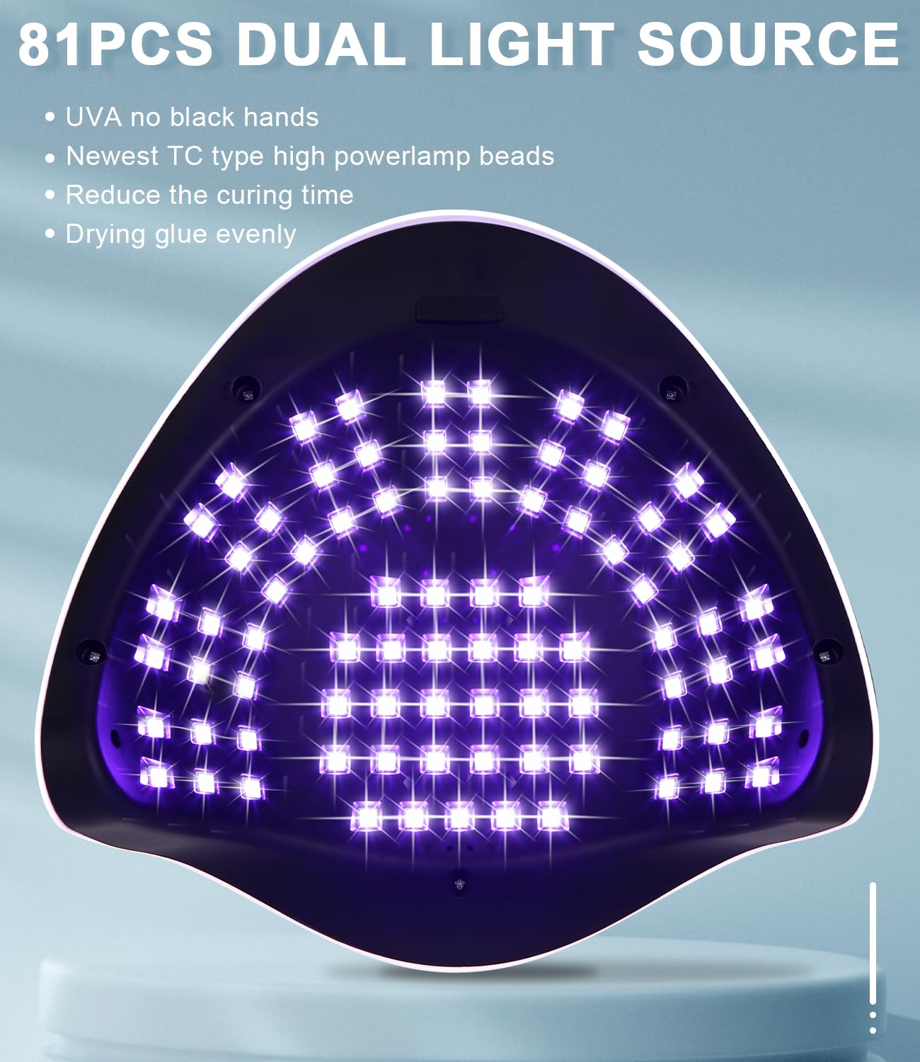 Lampada UV LED Unghie, 380W Professionale 81 sfere di lampada a LEDs, Semipermanente Curare Rapidamente Pedicure Fornetto per Tutti i Smalti, Automatico Sensore per Manicure a Casa e in Salone