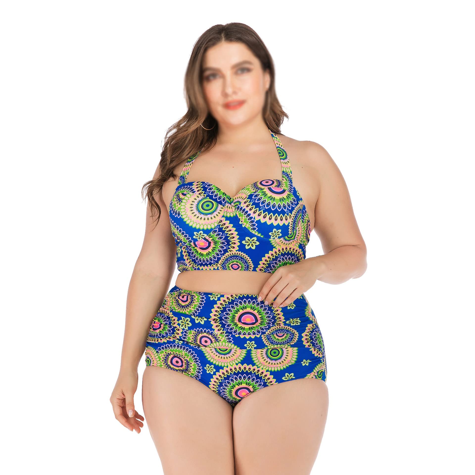 Bikini Halter Bikini Damskie bikini w dużych rozmiarach Dwuczęściowe stroje kąpielowe bikini (kolor: A, rozmiar: kod XXL) (kod A XXL)