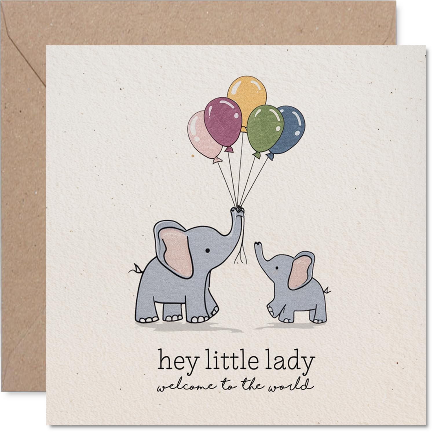 Cute New Baby Card, Hey Little Lady, Welcome to the World