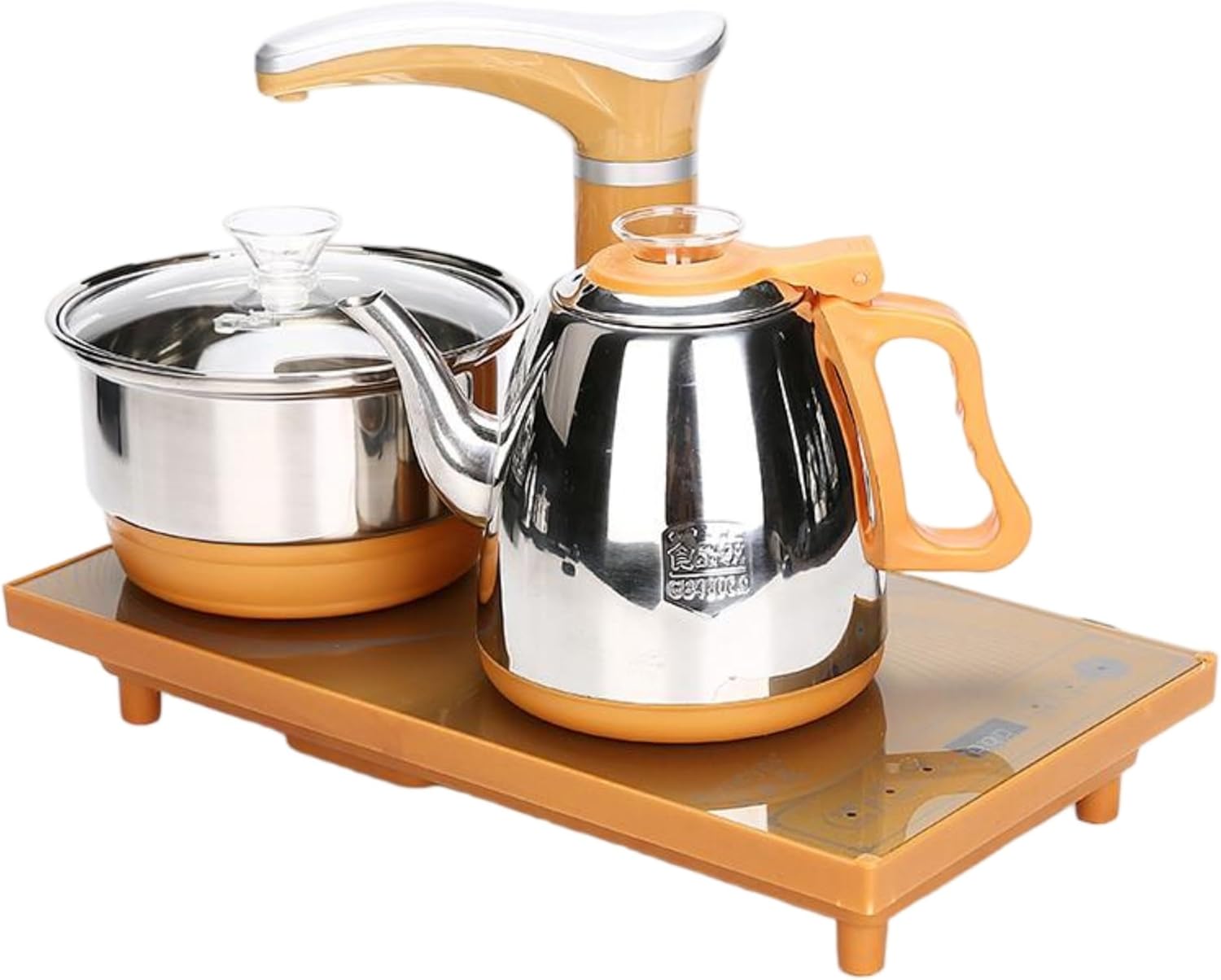 MOYEE Fully Automatic Tea Set,全自动上水茶具套装电磁炉茶盘 Chinese Gongfu Tea Tray 烧水壶底部上水一体泡茶台家用智能 A46