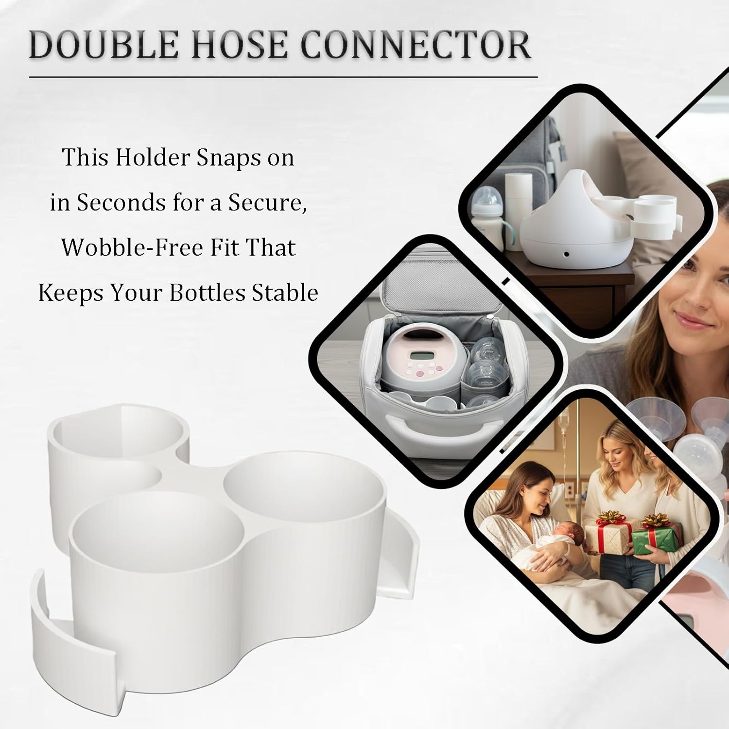 Bottle & Hose Holder for Spectra S1 Plus /S2 Plus (New Models/Square Hole), Compatible with Spectra Breast Pumps, Organize and Simplify Your Pumping Journey, Ideal Gift for New Moms