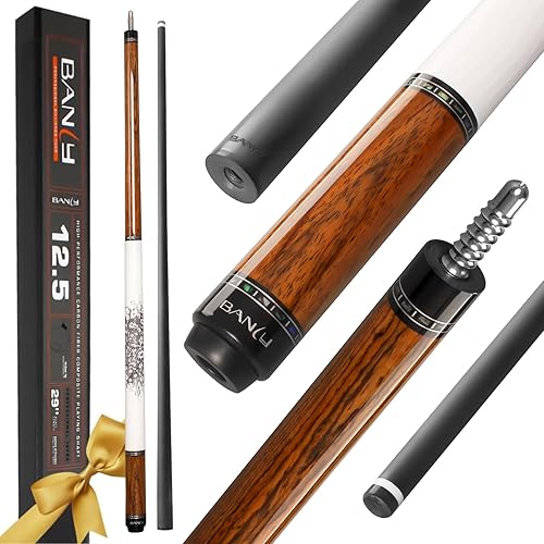 Miniatura 11 de Banly Carbon Fiber Pool Cue Stick 12.5mm Time Crystal Tip, Low Deflection Pool Cue Professional Billiard Cue Sticks with Gift Box 1-Linggas