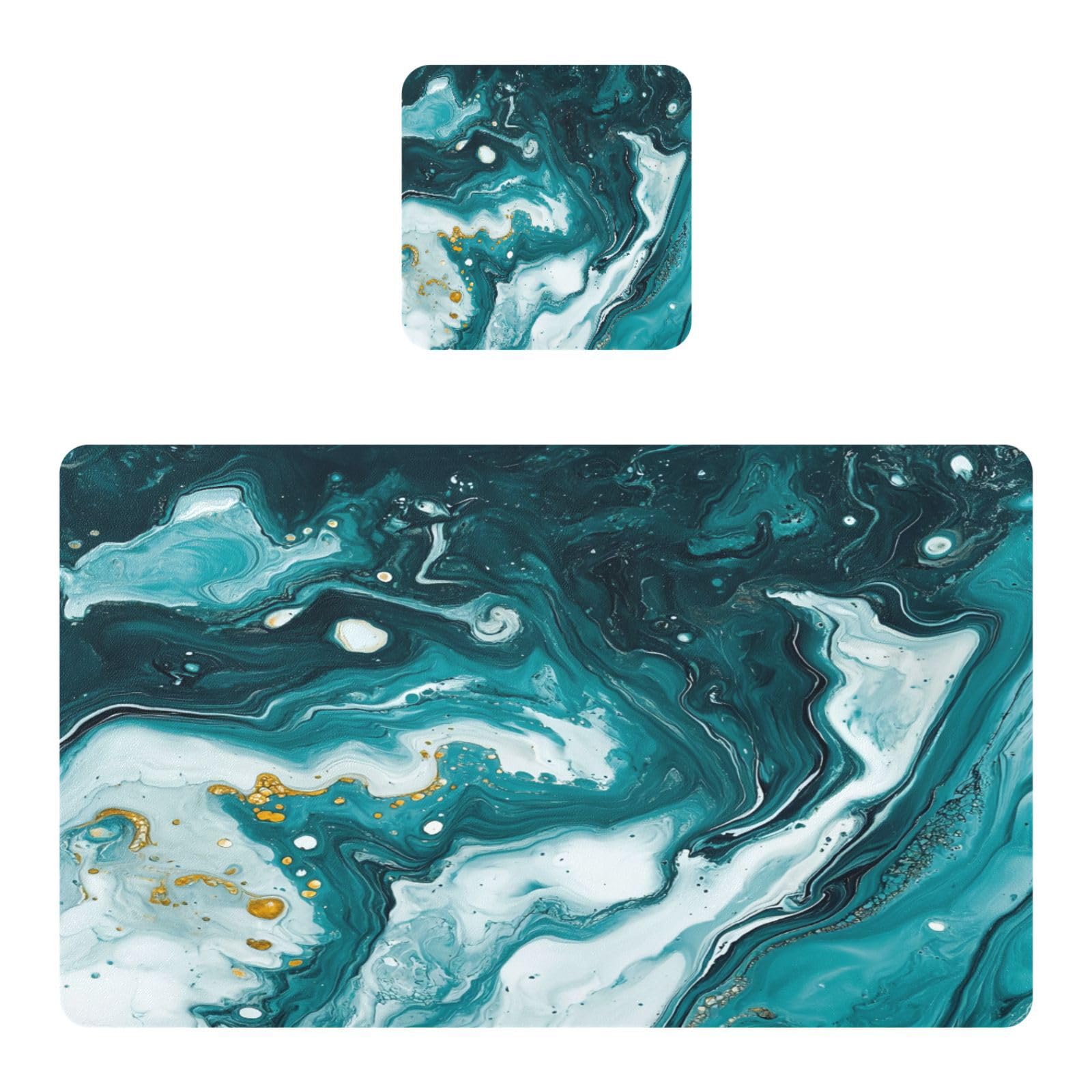 BURSTDDY Marble Placemat Waterproof Place Mat for Dining Table