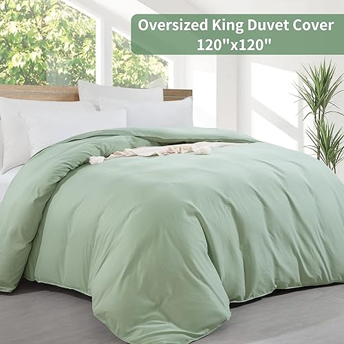 Miniatura 2 de ROYALAY Funda de edredón extragrande de 120 x 120 pulgadas con cierre de cremallera, funda súper suave y transpirable para edredón con 8 lazos en