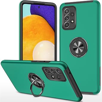 for Galaxy A52 Case for Samsung Galaxy A52 5G Case Military Grade Shockproof Built-in Ring Holder Kickstand Car Mount Armor Heavy Duty Protective Case for Galaxy A52 4G/5G Phone Case Dark Green