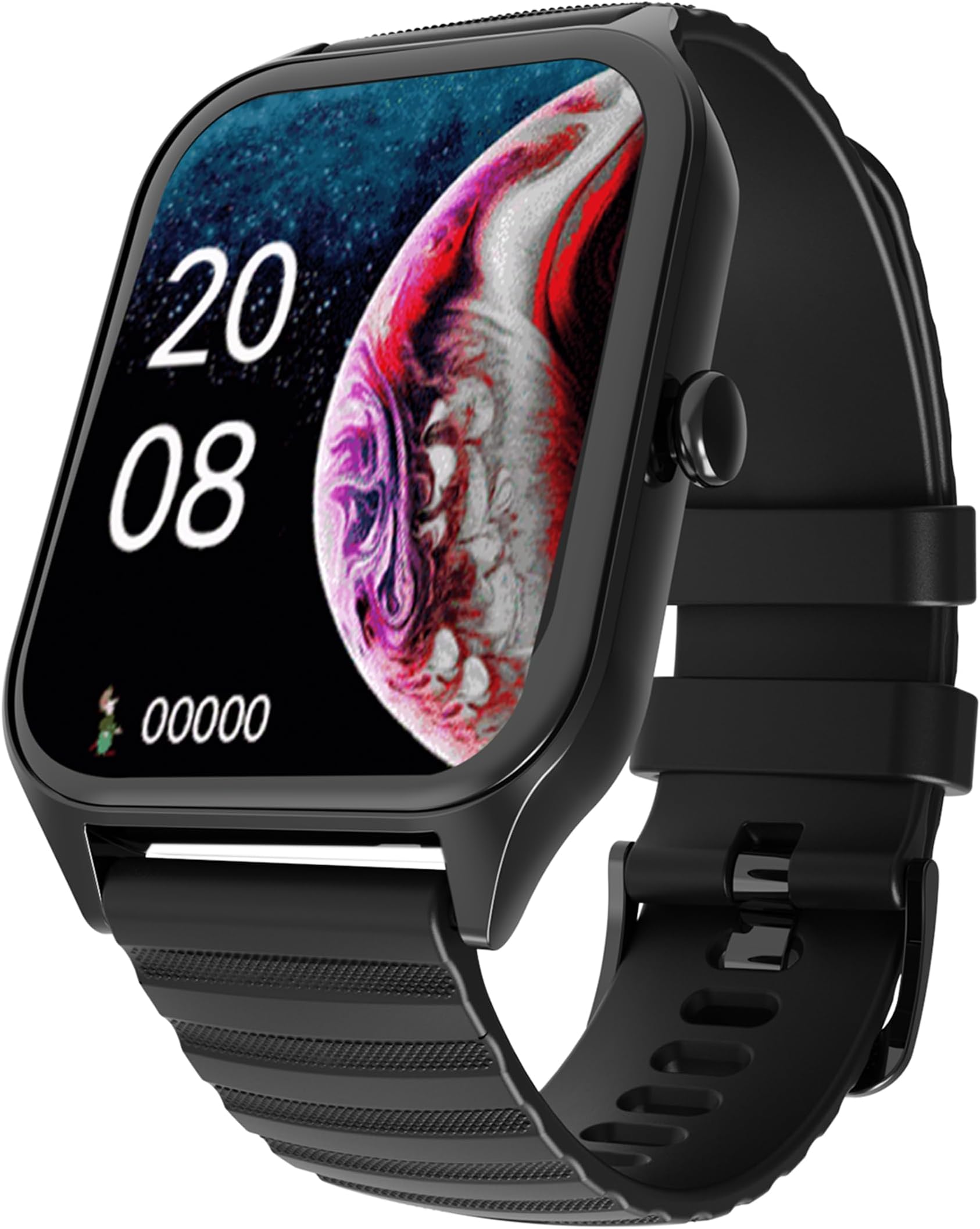 HAMMER Stroke 1.96" Calling Smart Watch with Strong Metallic Body, in Built Games, 100+ Sports Modes, Customized Watchfaces (Black)