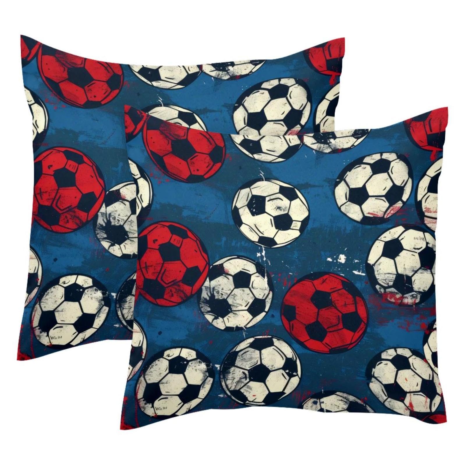 Housse de coussin football en velours 50x50 cm pour décoration de chambre d'ado