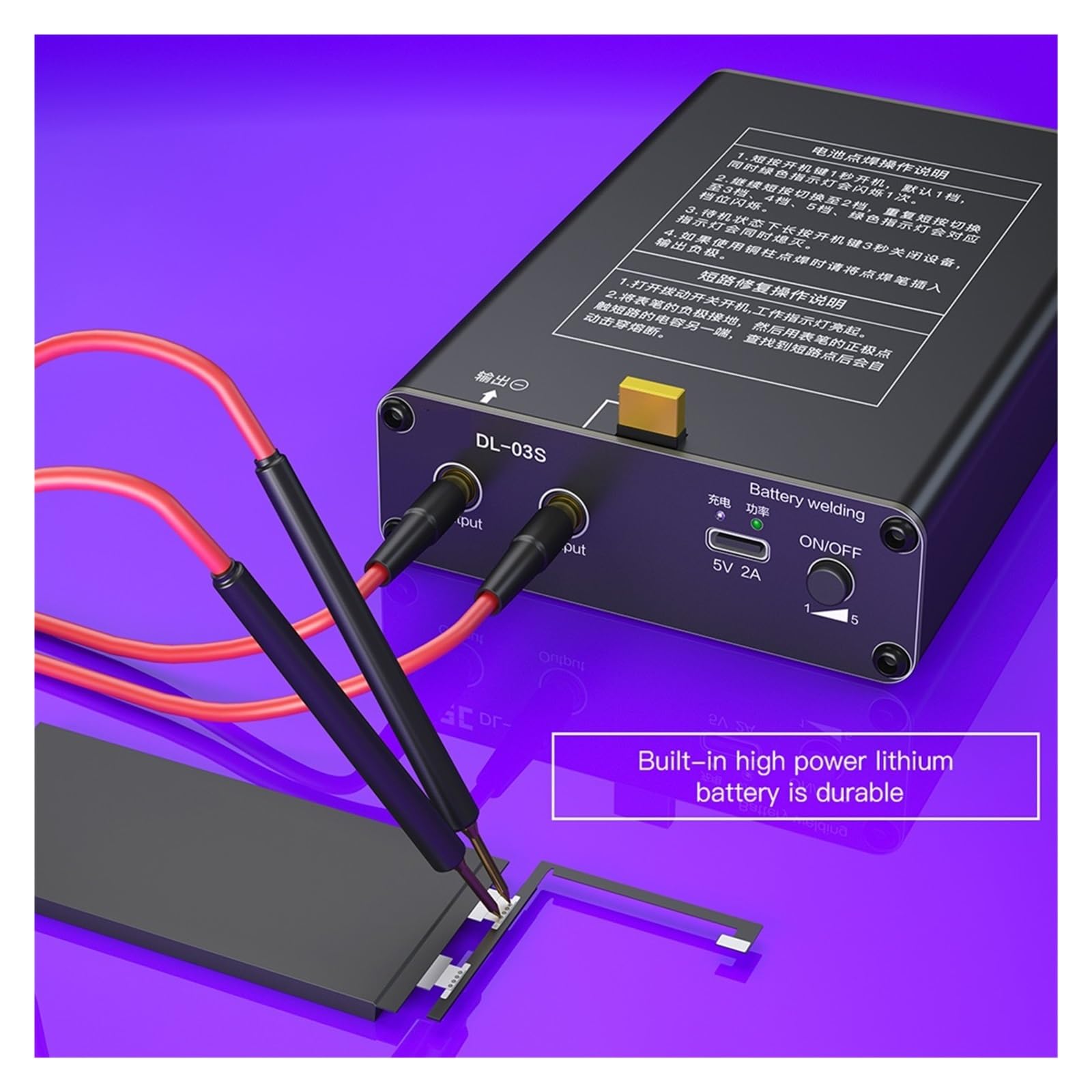 Poste à souder, Mini soudeuse par points DL-03S, outil réglable à 5 vitesses for la réparation de batterie du téléphone