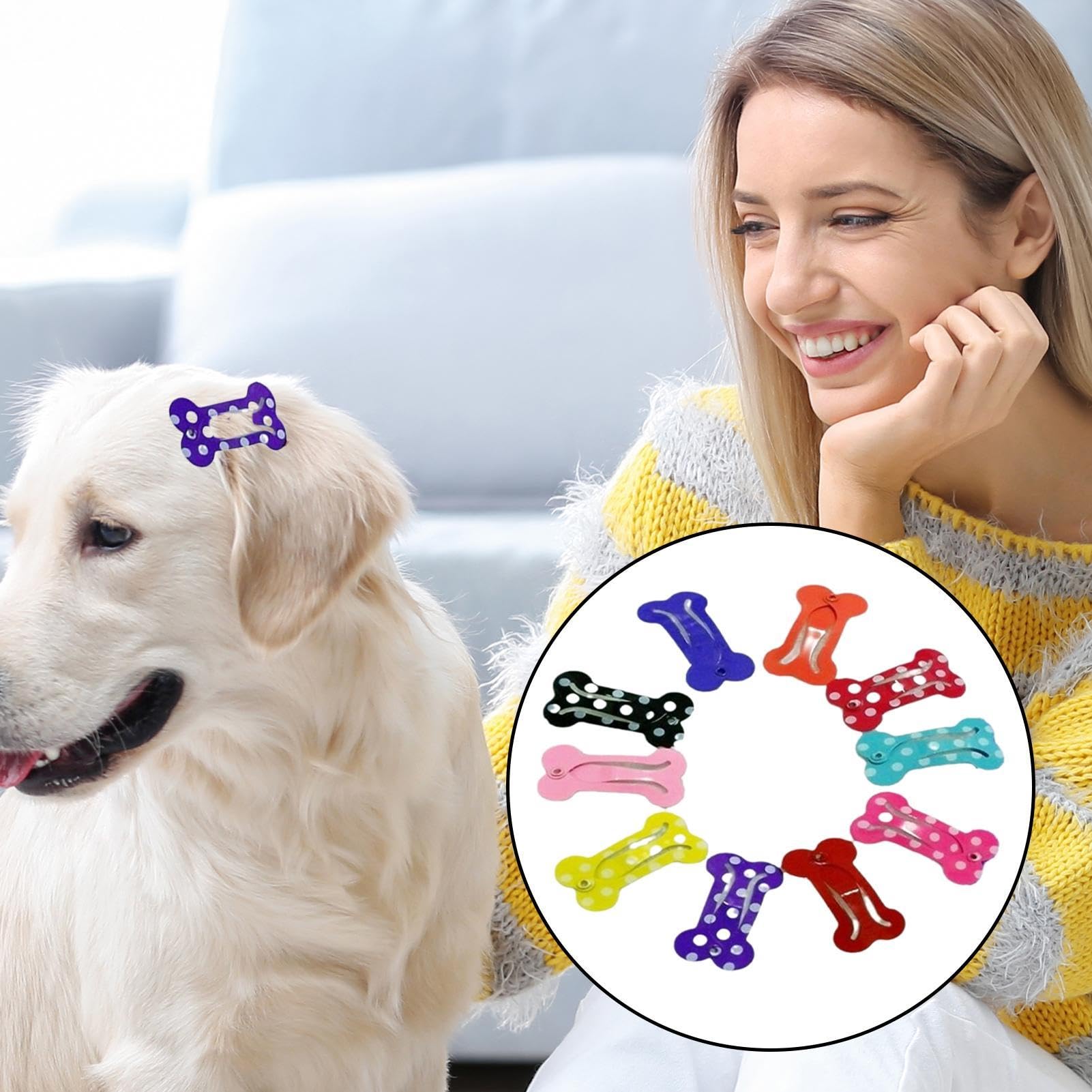 Amazon | ボーンヘアクリップ 犬や猫用 10個 骨の形 犬用 ヘアクリップ
