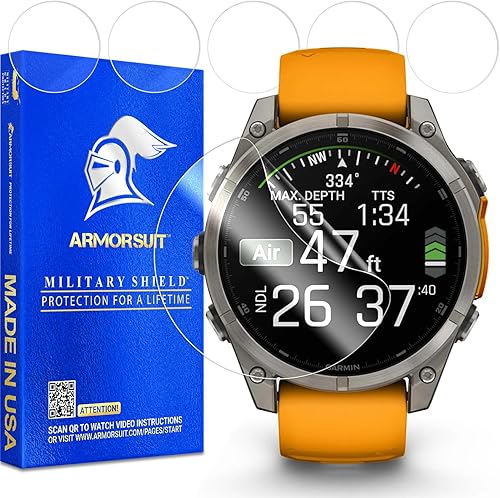 Miniatura 44 de ArmorSuit Paquete de 6 protectores de pantalla para Garmin Forerunner 265 (1.812 pulgadas) MilitaryShield HD Clear Film – Fabricado en Estados