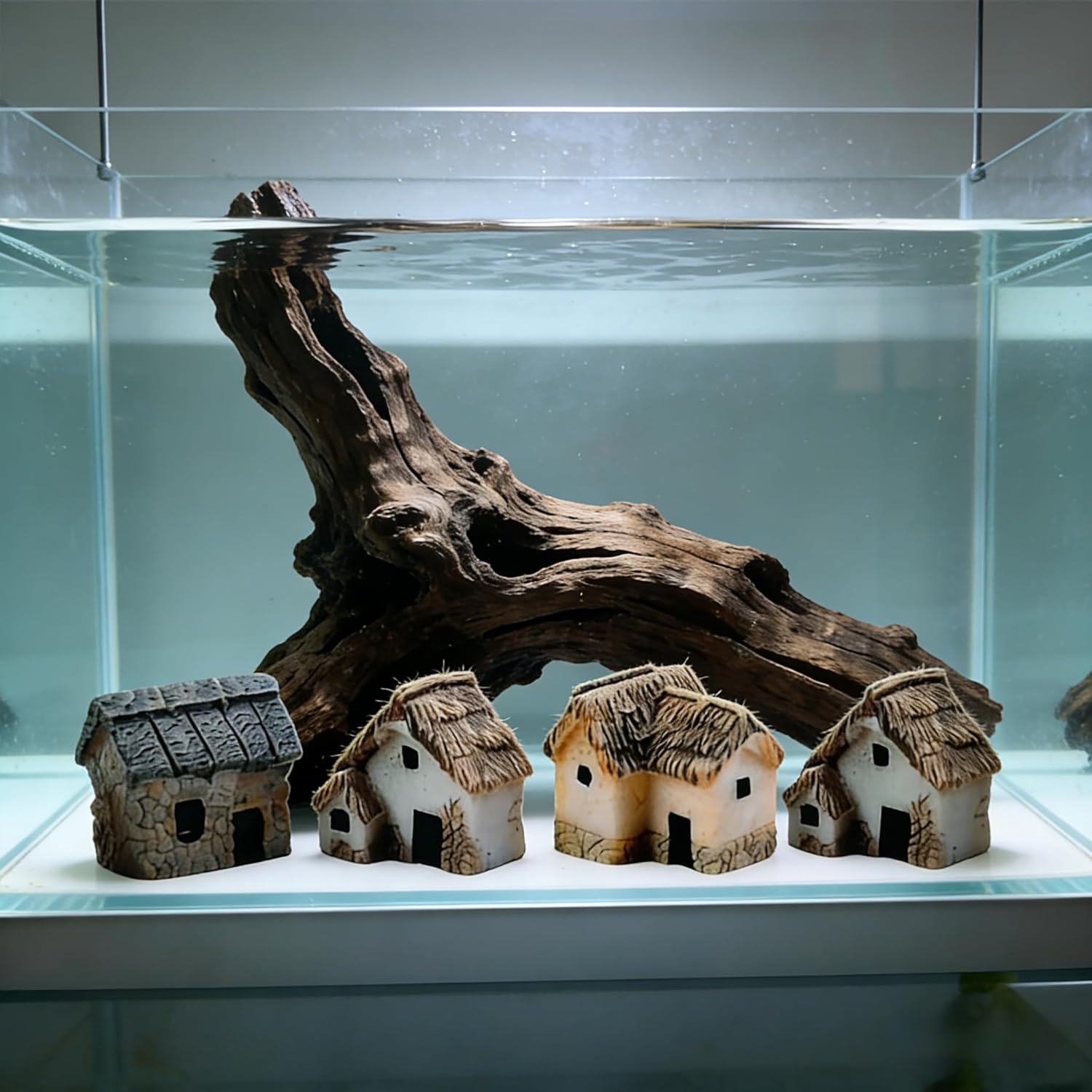 Miniature Fairy Garden Stone House - 12 Pieces Resin Moss Mini Cottage for Home Decoration & Outdoor Decor