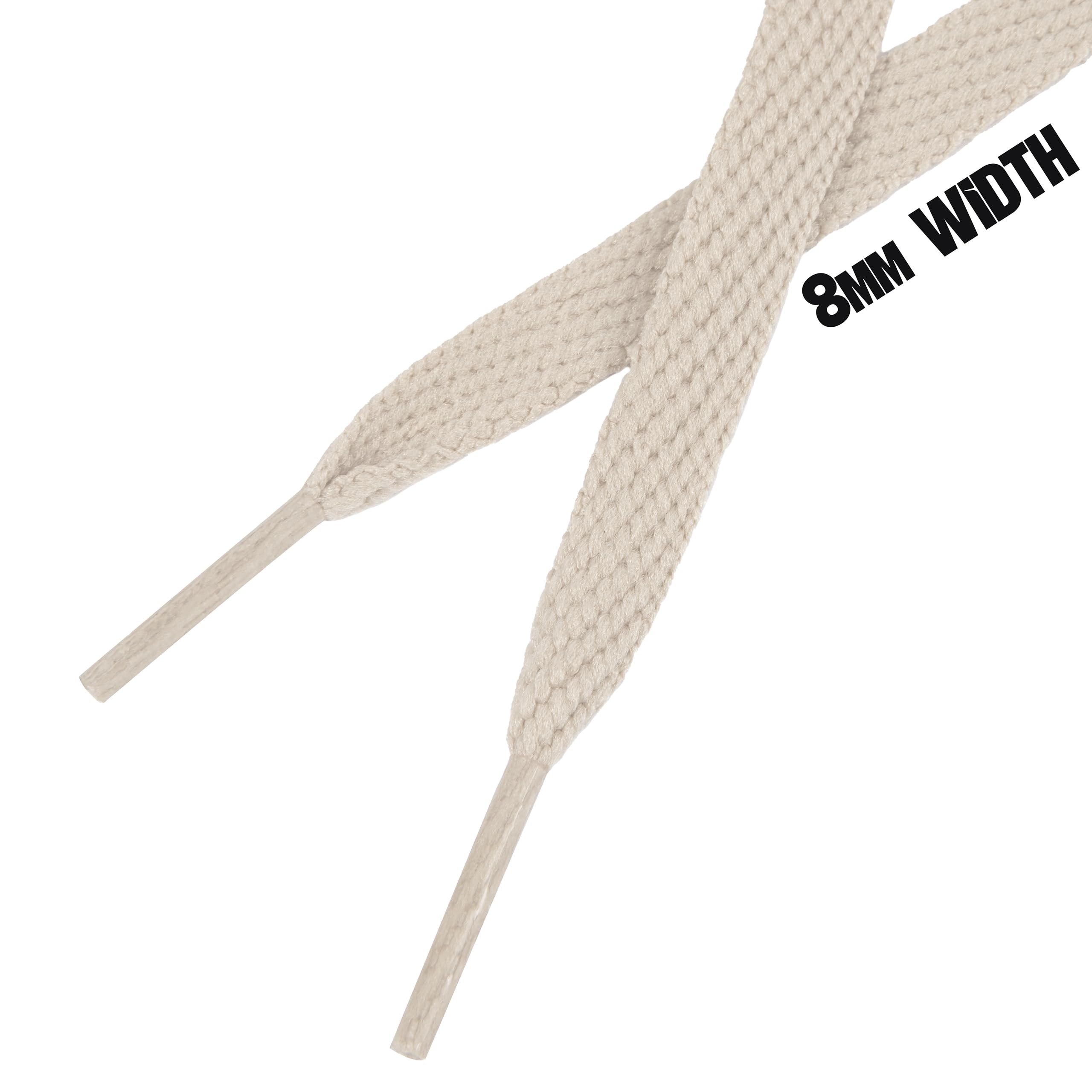 Kilter Flat Shoelaces 8mm Wide Trainers, Boots, Hi-Tops, Shoes, Football, Rugby, Gym, Running, Fashion — view 3