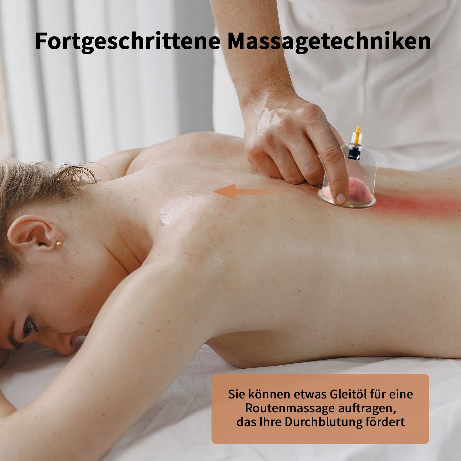 Schröpfgläser mit Vakuumpumpe & Therapiemagneten + Faszien-Schaber ， Schröpfen (18 Stück) gegen Verspannungen & Cellulite und Lymphdrainage, Hochwertiges Schröpfglas-Set für Gesicht und Körper