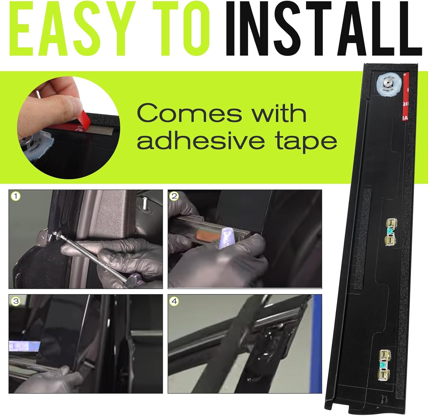 Set of 2 B Pillar Trim Molding Windshield Outer B-Pillar Front Trim Panels Kit Compatible with Chevy Suburban Tahoe GMC Yukon XL Cadillac Escalade 2015-2020 Replace for 926-241 926-242