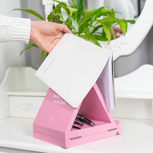 Miniatura 2 de Soporte para libros triangular de madera con soporte para tazas, valet de lectura de rincón de libros, regalos para mujeres amantes de los libros,