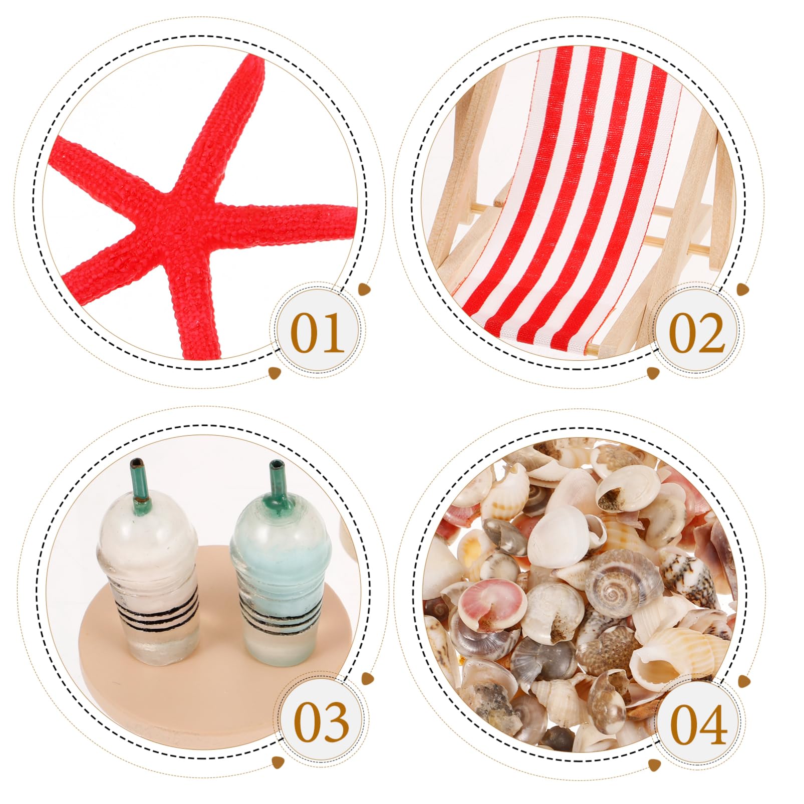 Yardwe 1 Juego Miniatura de Playa de Verano Kit de Decoración para Casa de Muñecas Accesorios de Playa para Miniatura y Proyectos DIY