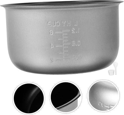 Miniatura 4 de Angoily Olla de acero inoxidable, tazas lindas, 1 juego de olla arrocera interior olla arrocera revestimiento antiadherente recipiente de cocción de