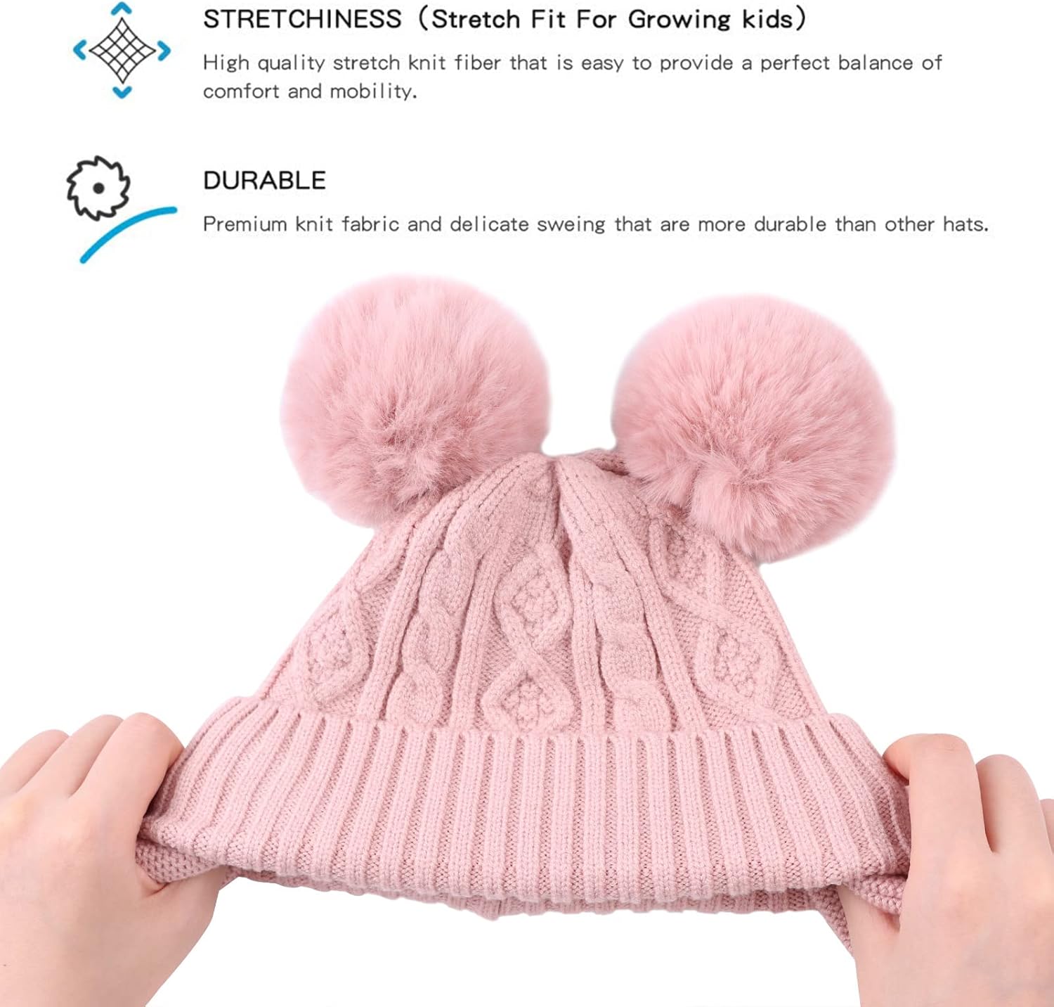 JANGANNSA Cute Knitted Boys Girls Christmas Beanie Warm Earflap Winter Hat Infant Toddler Baby Beanie - Image 3