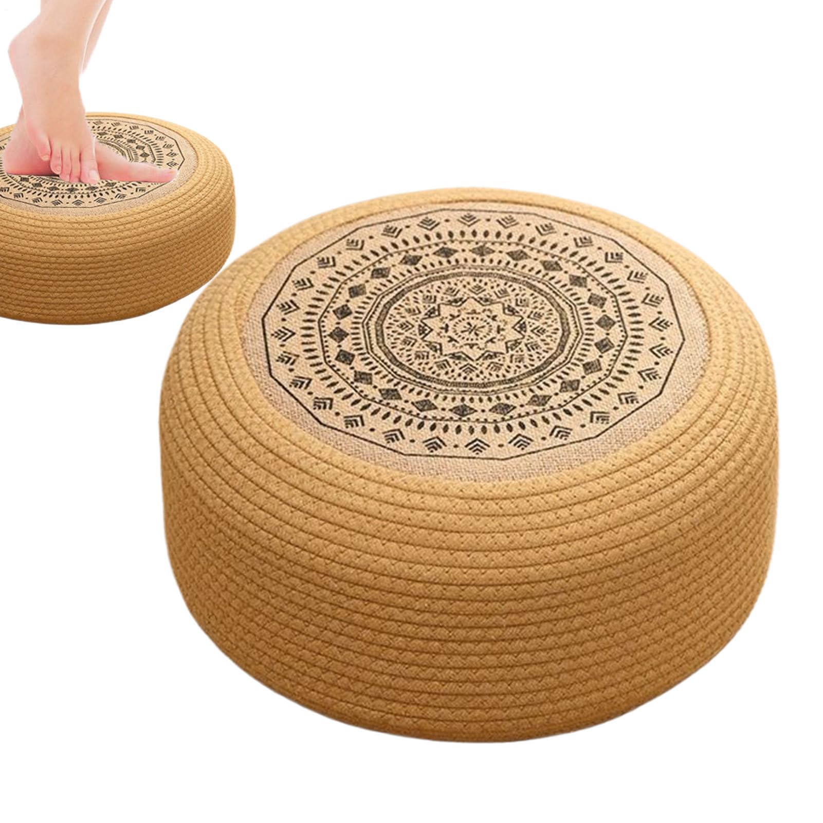 Coussin de sol japonais respirant en paille ouatinée pour tabouret déco