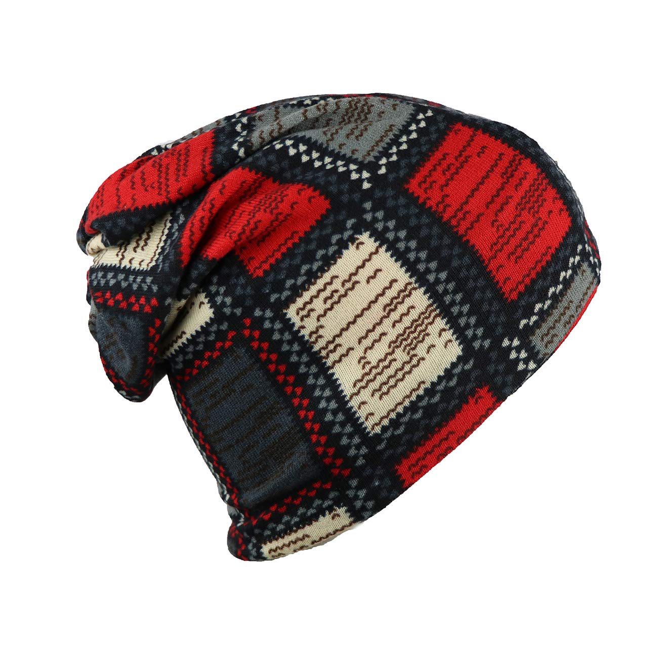 isweven Men's Women's Unisex Cotton Blended Slouchy Summer Skull Beanie Cap - Multicolor (7039B, Free Size)-picture-54
