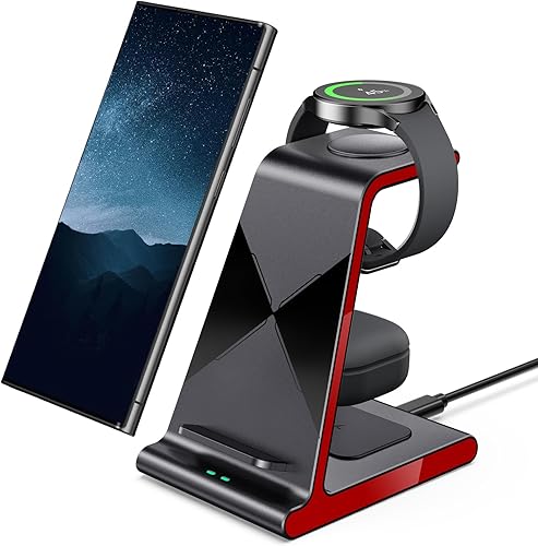 Miniatura 8 de Cargador inalámbrico para Samsung, estación de carga para Samsung Galaxy S24 UltraS24+S24S23 UltraS23+S23S22Note 20Z Flip 5Fold 5, para Galaxy Watch